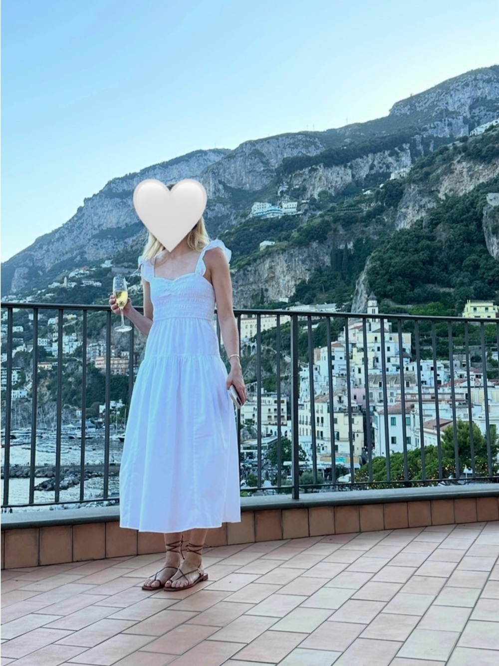 Abercrombie | White Smocked Ruffle Strap Midi Dress - Picture 8 of 10